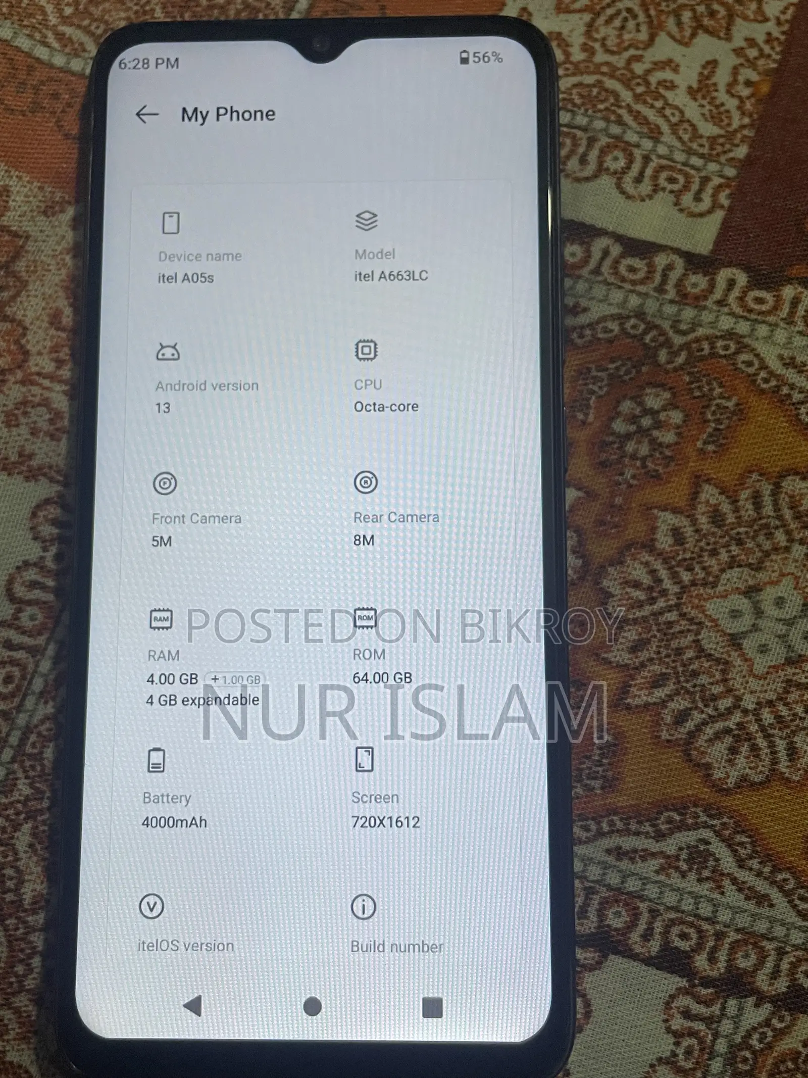 Itel A05s 32 GB Blue