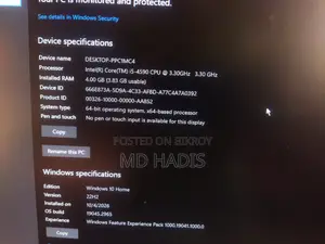 Desktop Computer MSI model 4GB Intel Core i5 SSD 500GB