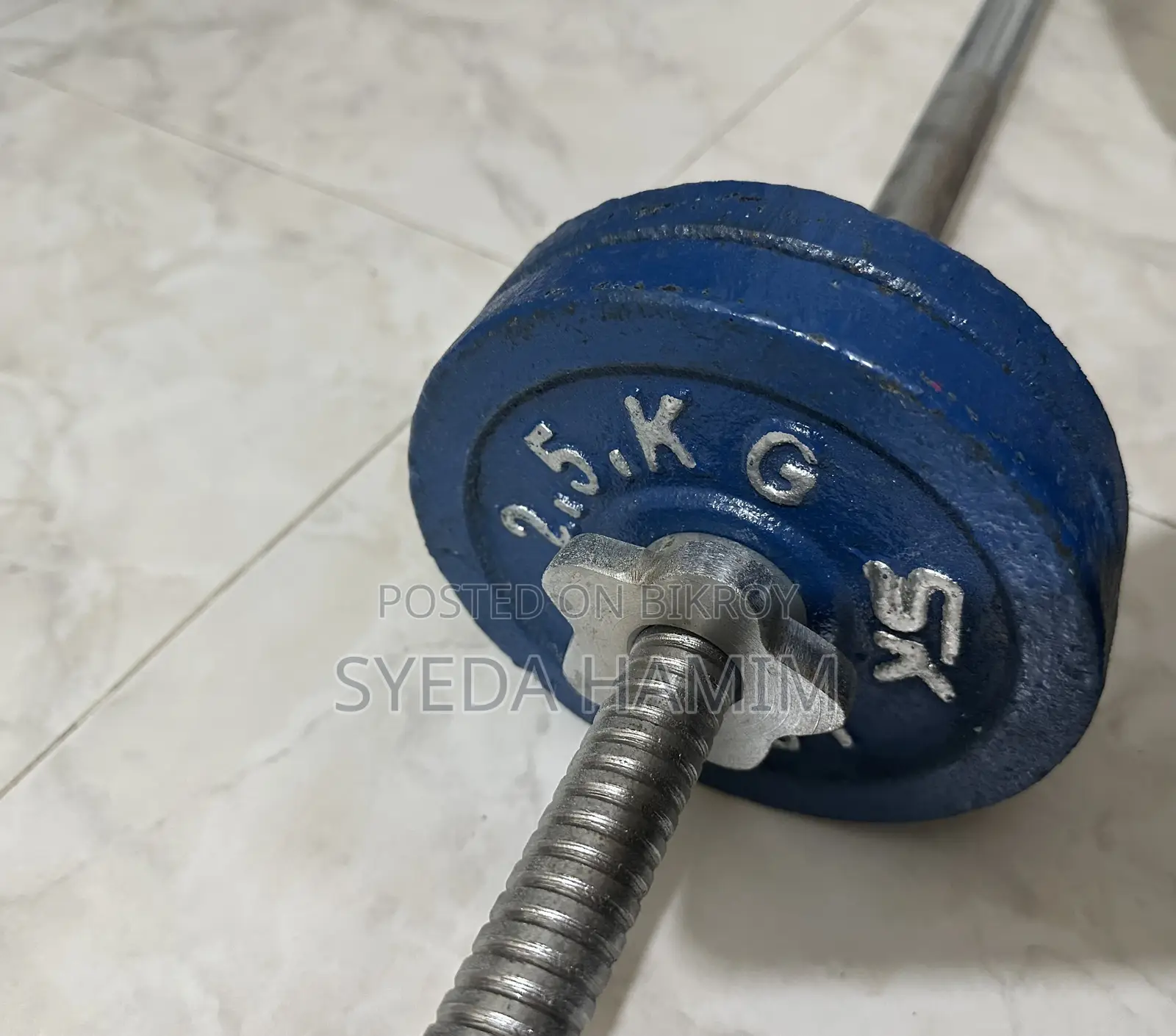 ১০ কেজি ডাম্বেল ওয়েট সেট – ৪ × ২.৫ কেজি প্লেট + ১ স্টিল রড