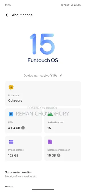 Vivo Y19s 128 GB