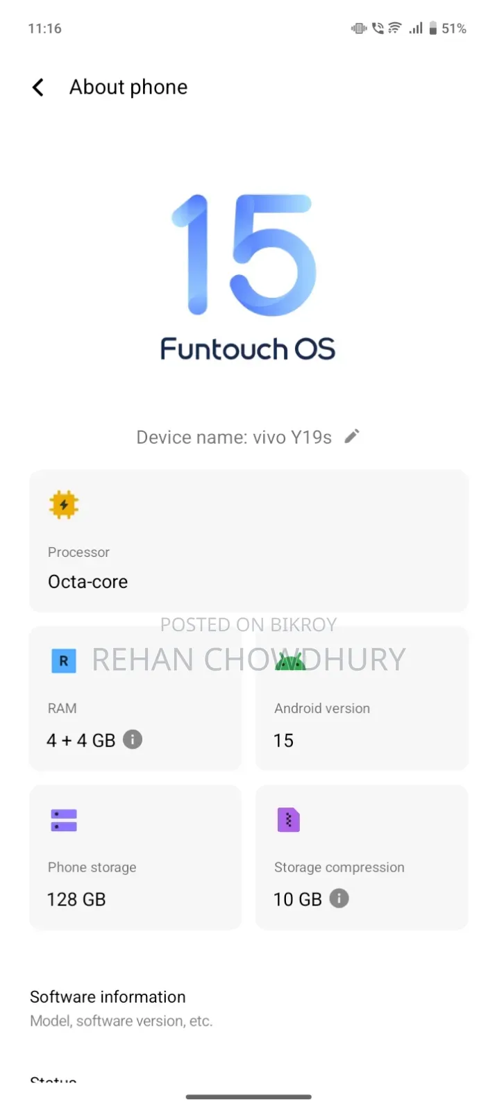 Vivo Y19s 128 GB