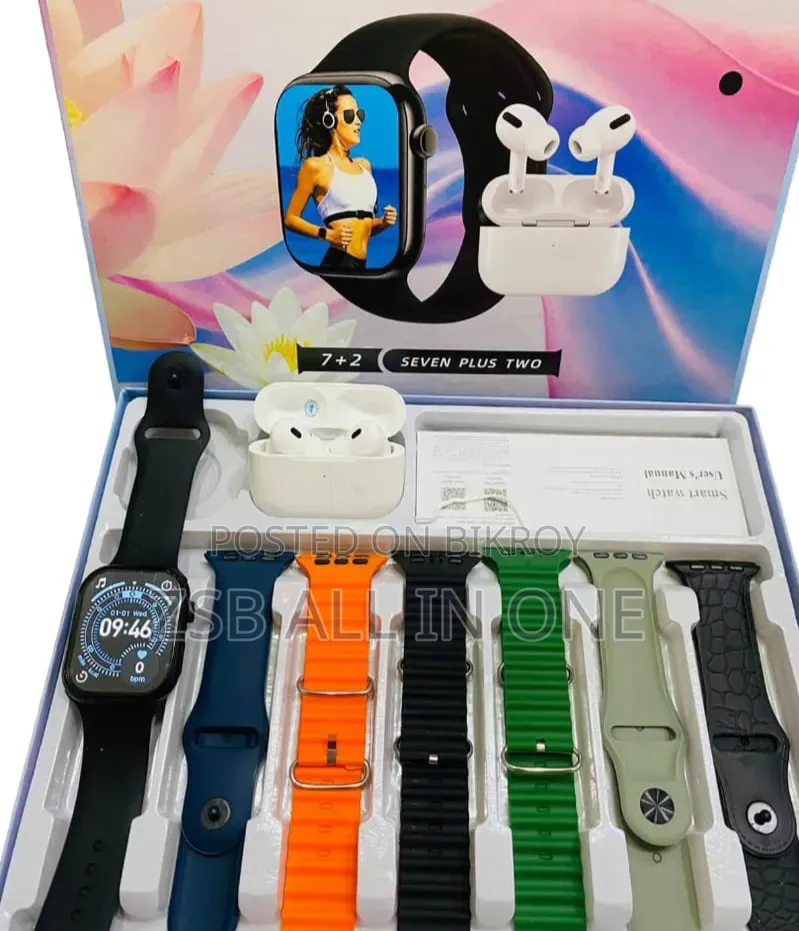 🔥 S3000 Pro 7+2 Smart Watch With Wireless Earbuds Combo Set! ⌚