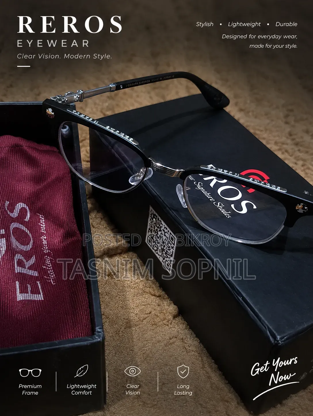Premium Chrome Hearts Vertical Smile II Frames With Photosun Lens