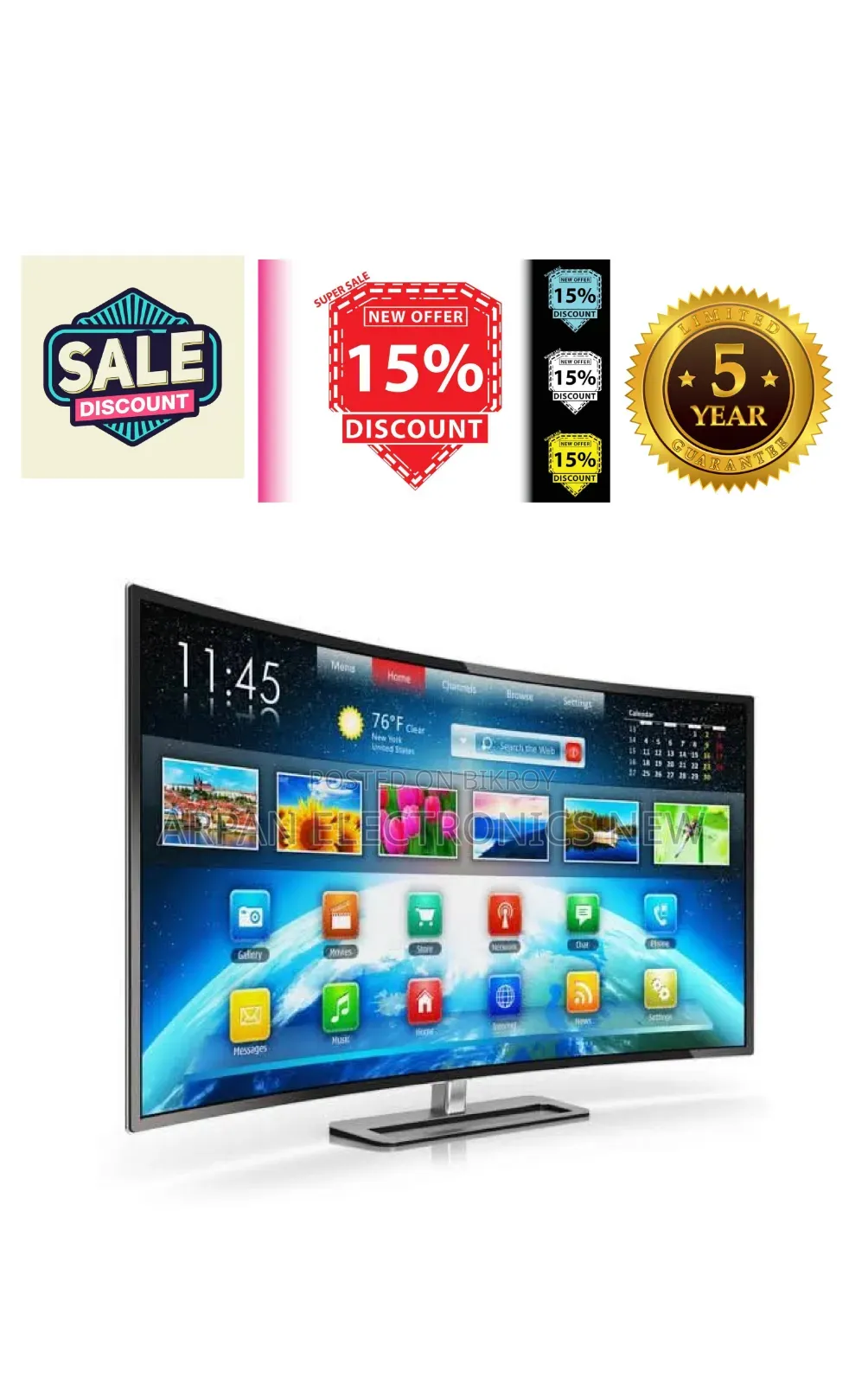 Voice Control/5 Years Guaranty/Smart Android 43'' Ince LED TV