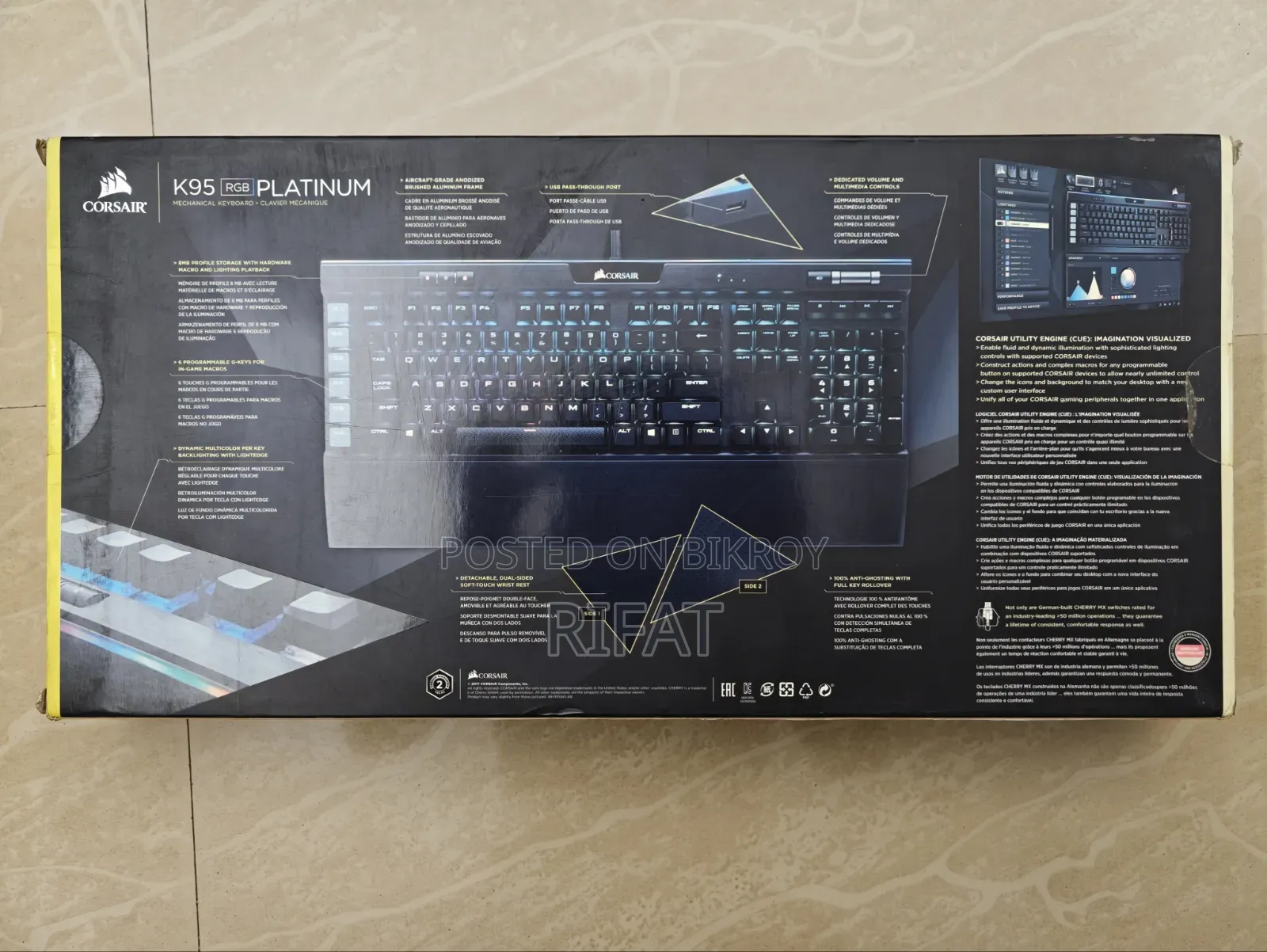 Corsair K95 RGB Platinum Mechanical Game Keyboard Cherry MX-Speed Key