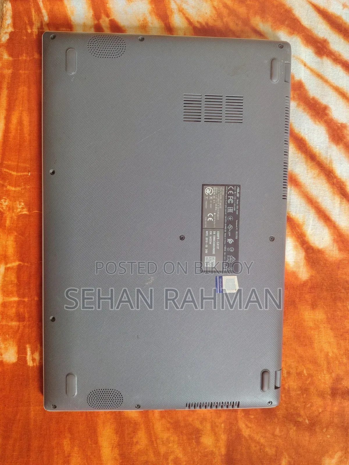 ল্যাপটপ আসুস ভিভুবুক গো ১৫ ১২জিবি ইন্টেল কোর আই৫ এসএসডি ১.৫টি