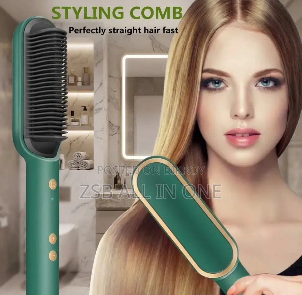 Straight Comb Hair Straightener & Brush (Model: FH909)