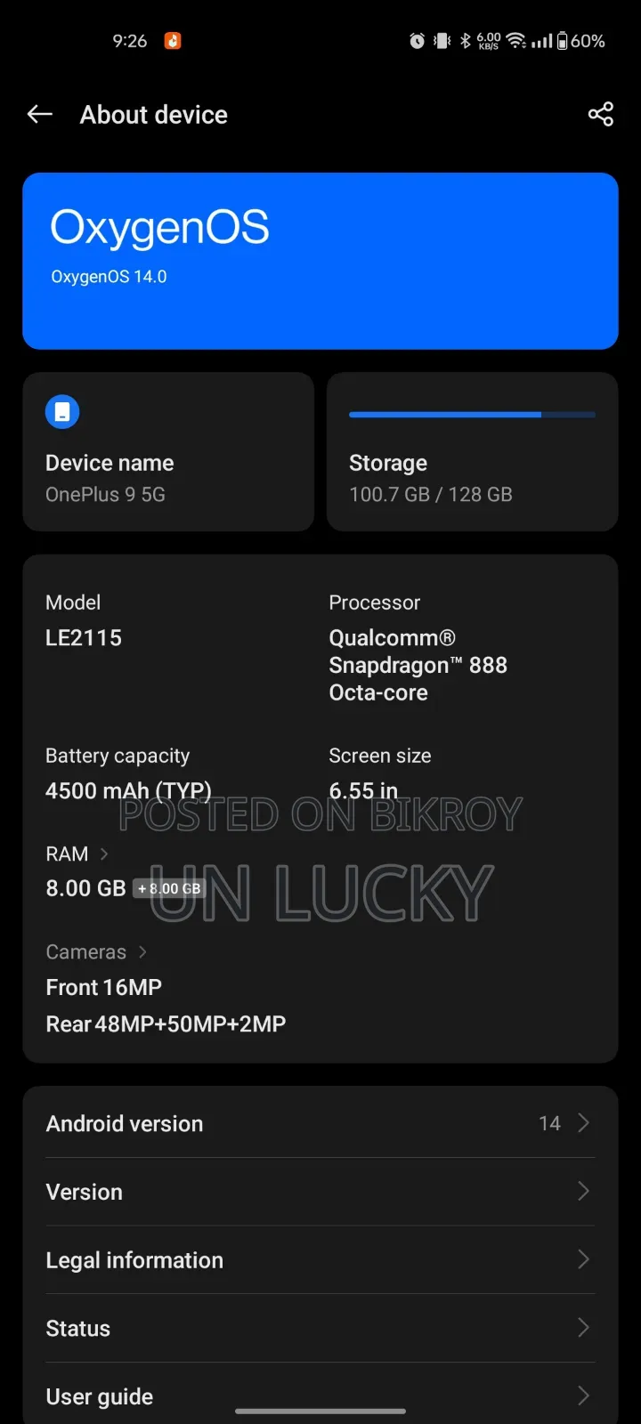 OnePlus 9 128 GB Black