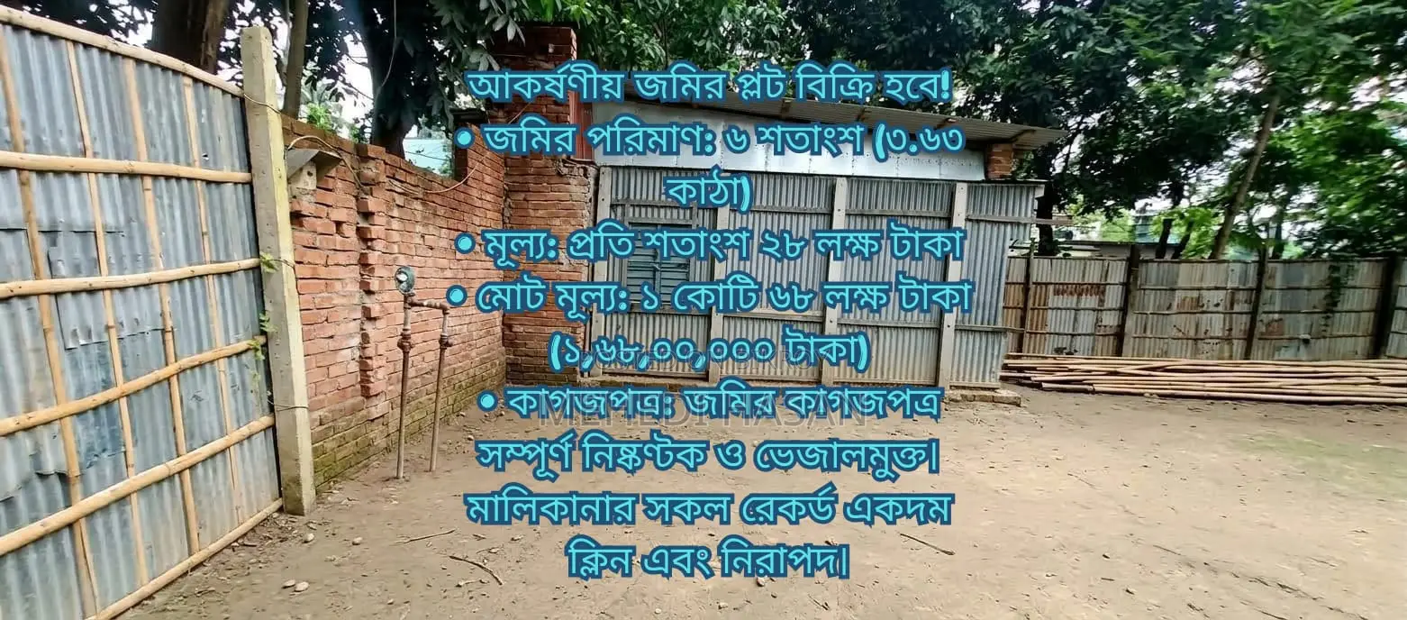 6 Decimals Plot for Sale in Puraton Panchdona, Ati Bazar, Keraniganj