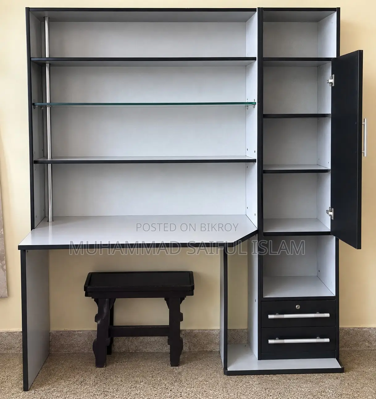Study Table With Shelf & Drawers