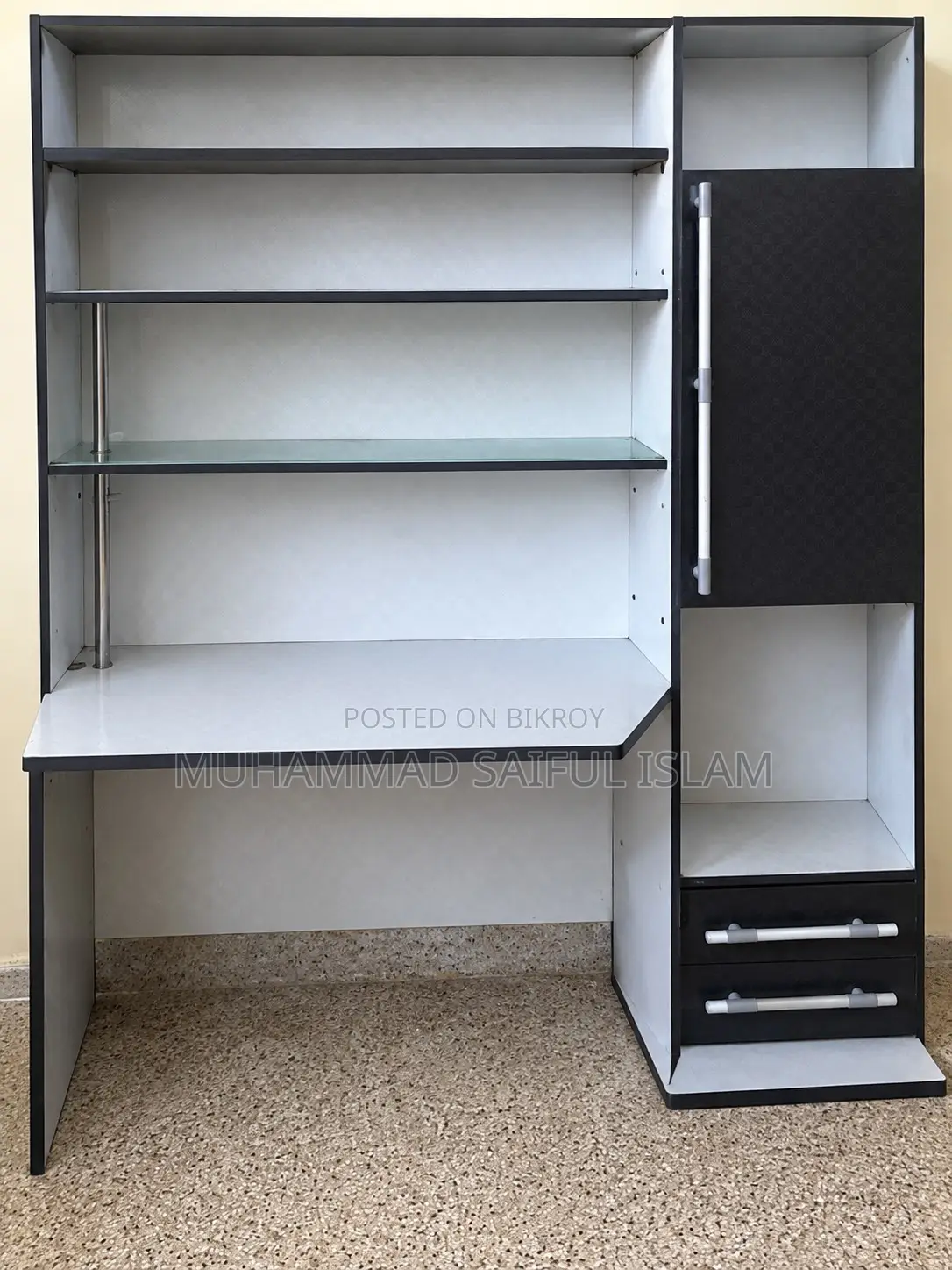 Study Table With Shelf & Drawers
