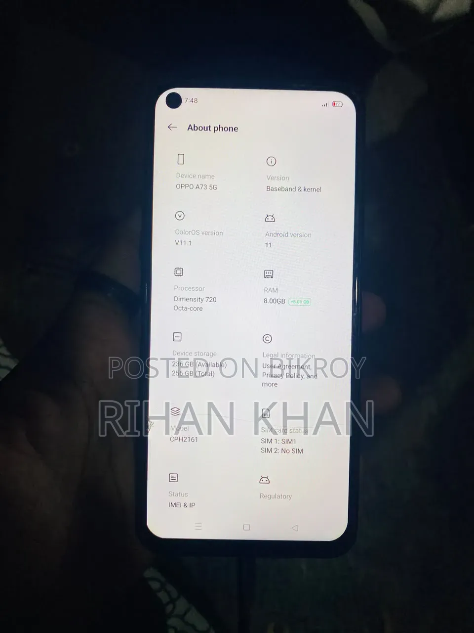 Oppo A73 5G 256 GB Blue