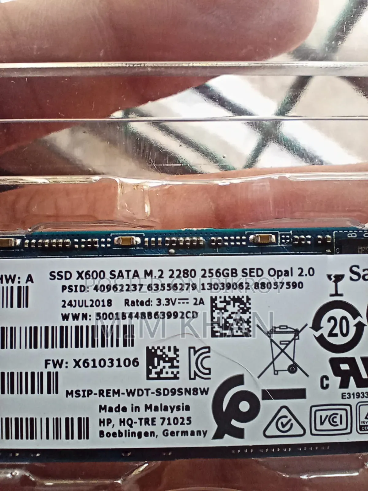 M.2 Sata SSD From HP Elite Book X2