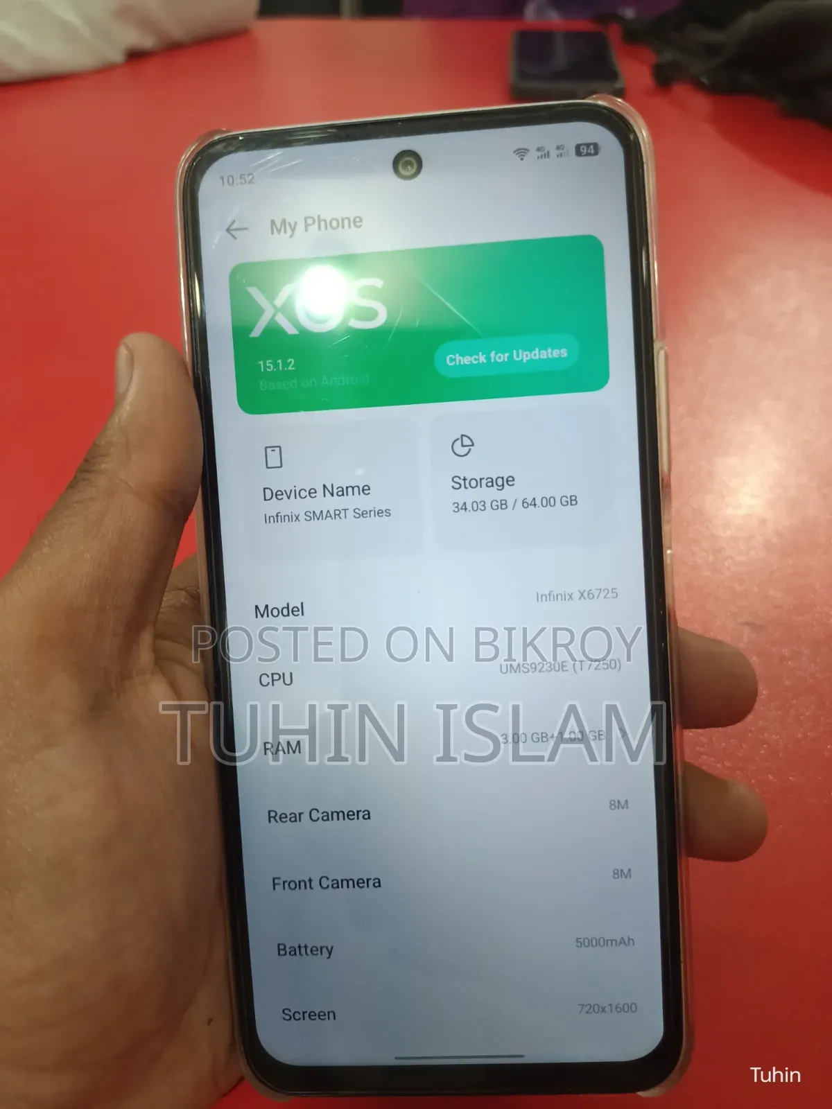 ইনফিনিক্স স্মার্ট ৮ ৬৪ জিবি গ্রে