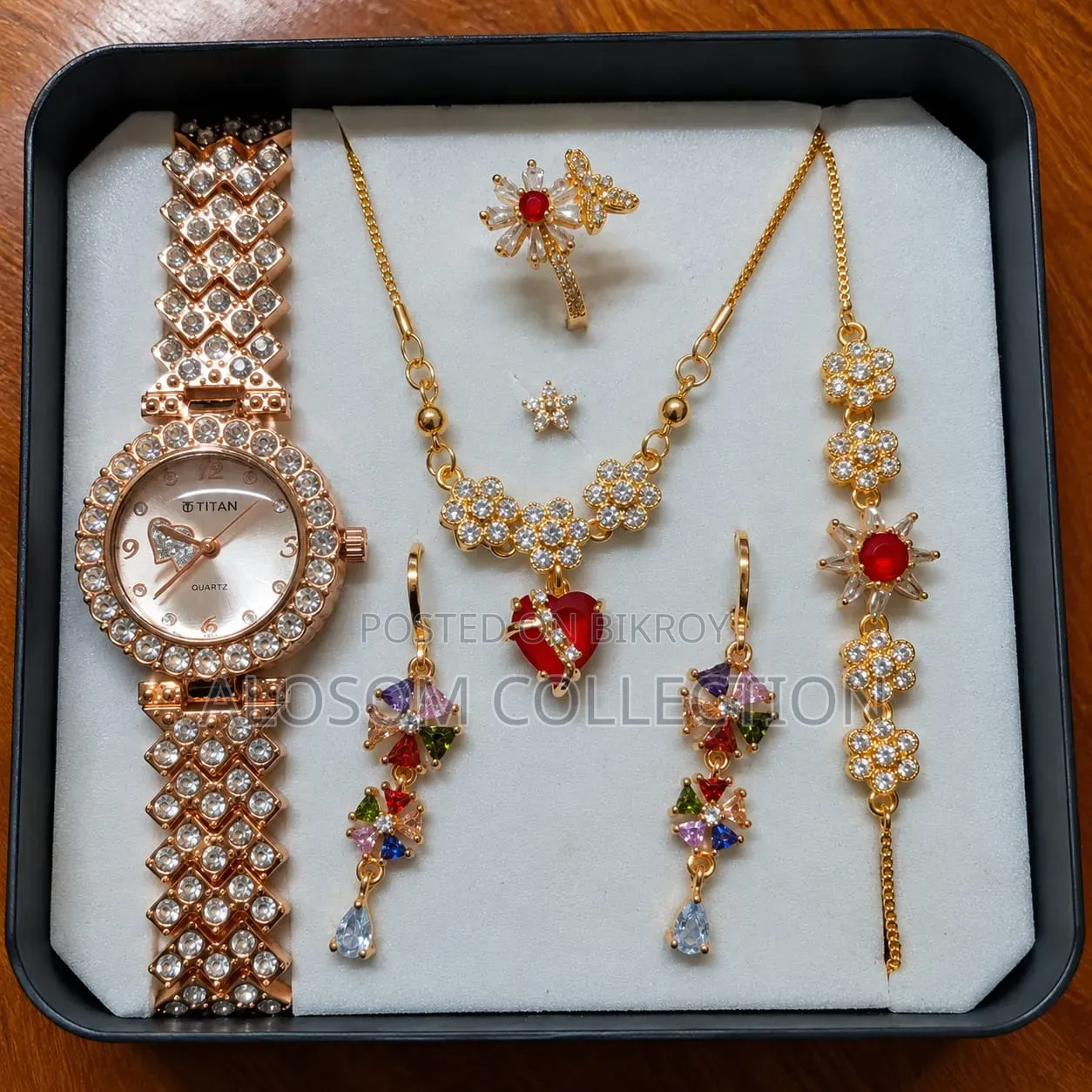 5 in 1 Ladies Watch & Jewelry Gift Set