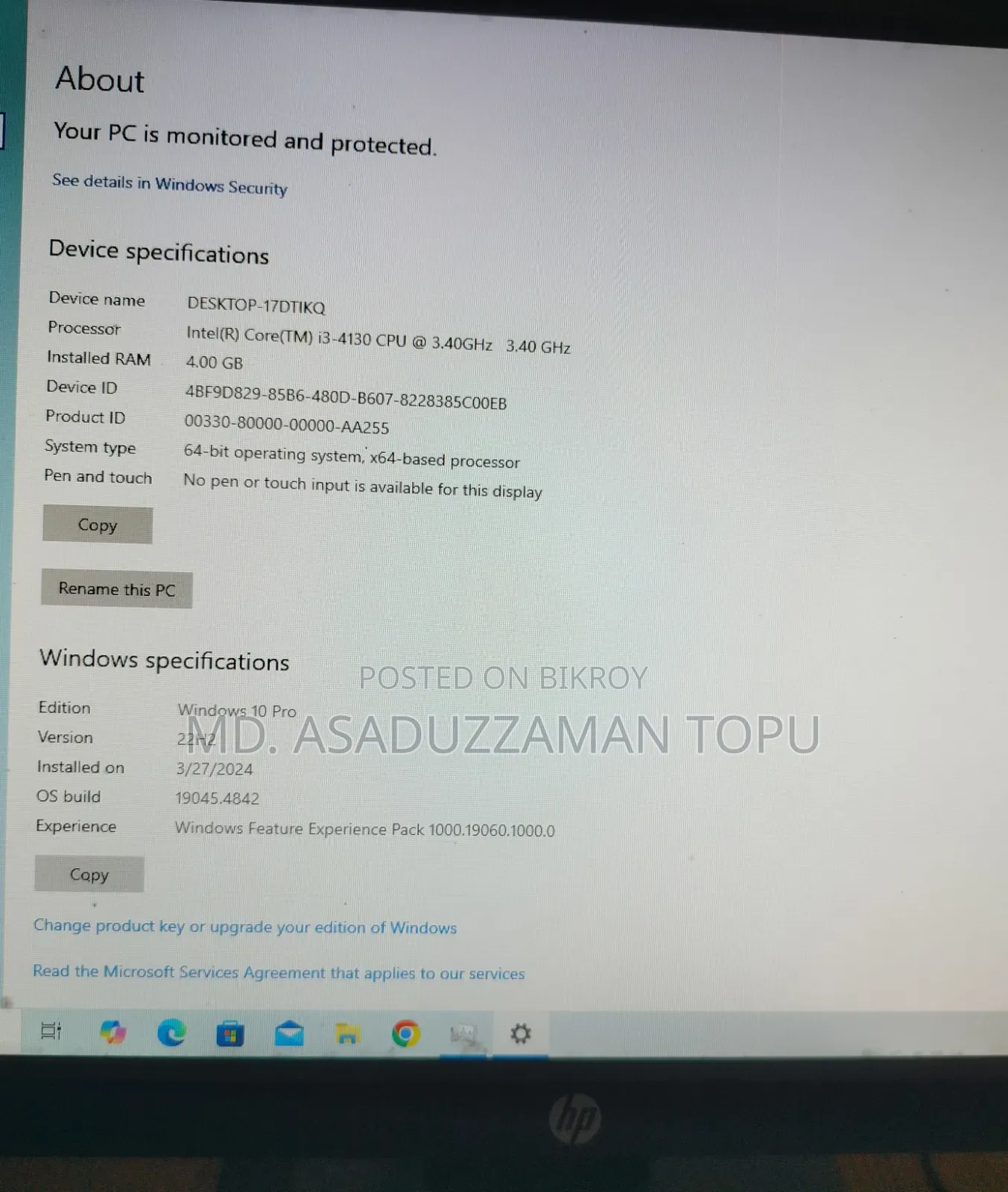Desktop Computer 4GB Intel Core i3 SSD 128GB