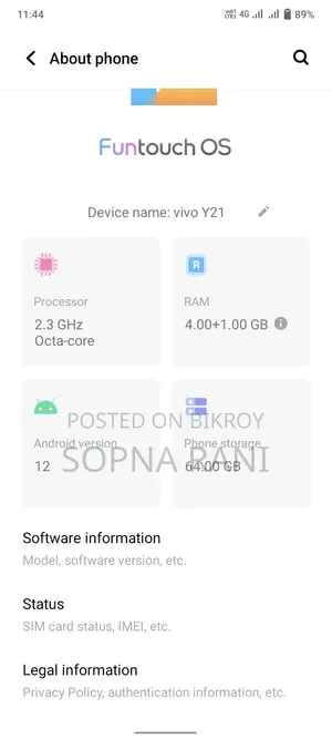 Vivo Y21 64 GB Blue