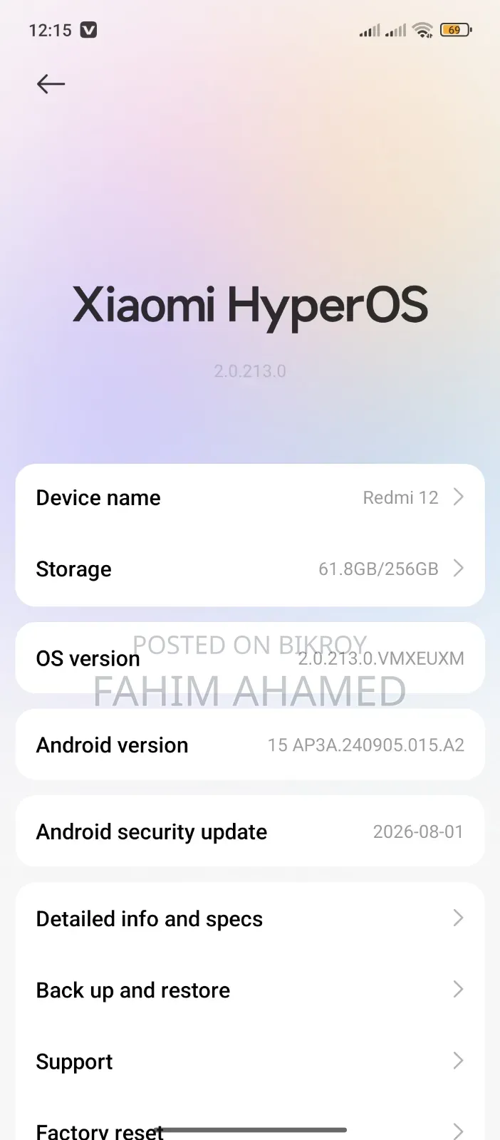 Xiaomi Redmi 12 256 GB Black