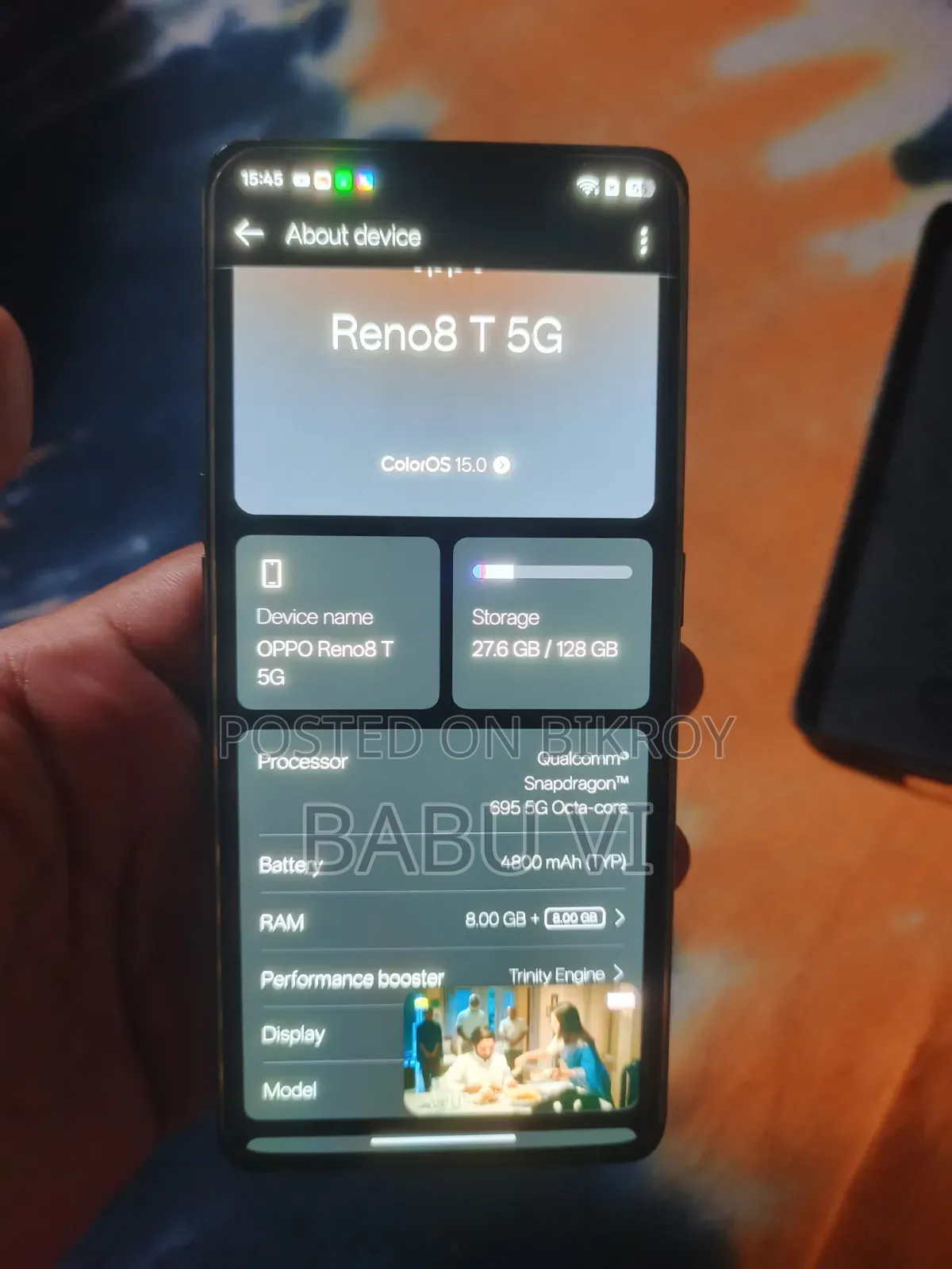 Oppo Reno 8T 128 GB রোজ গোল্ড