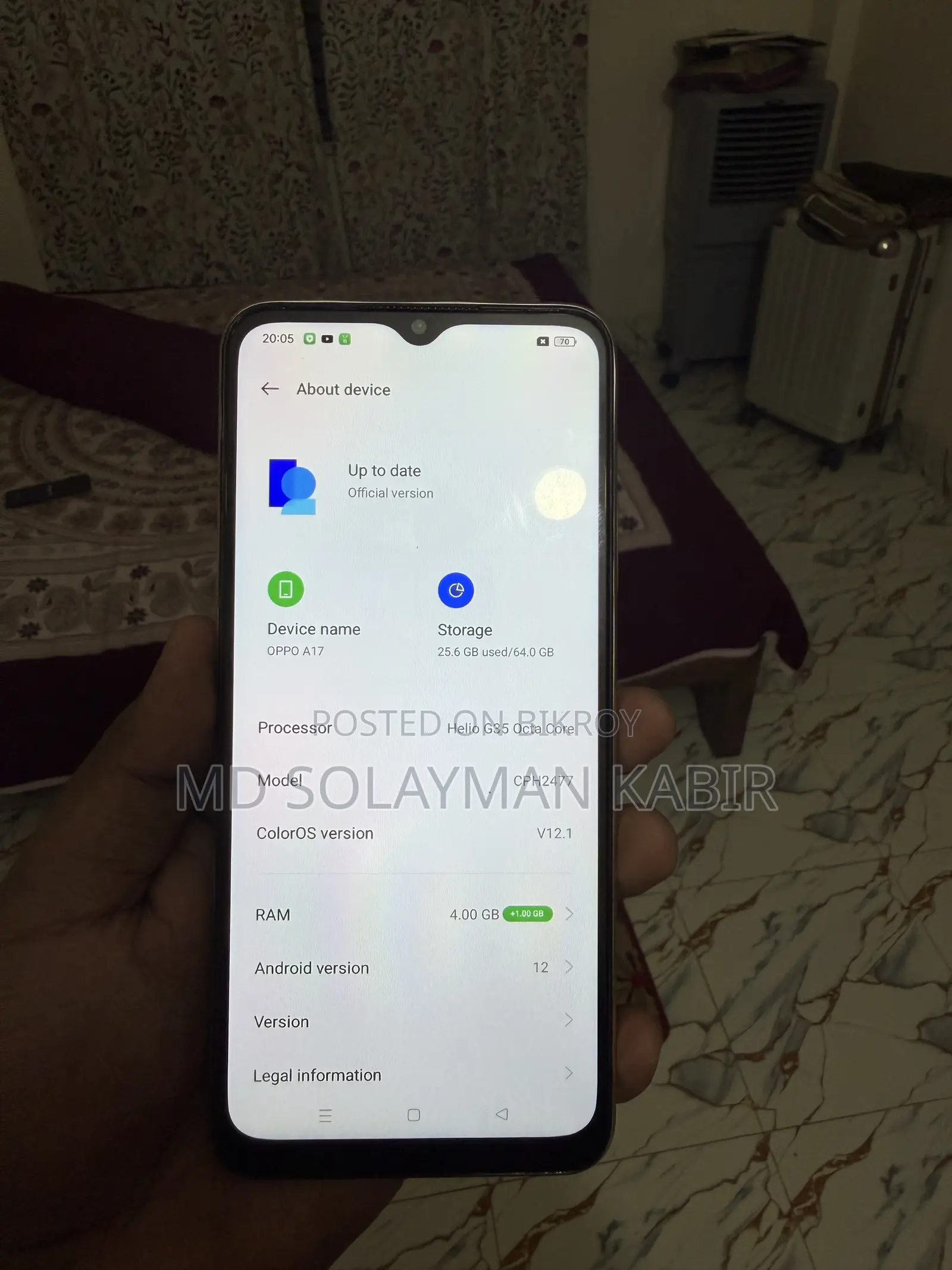 Oppo A17 64 GB Yellow