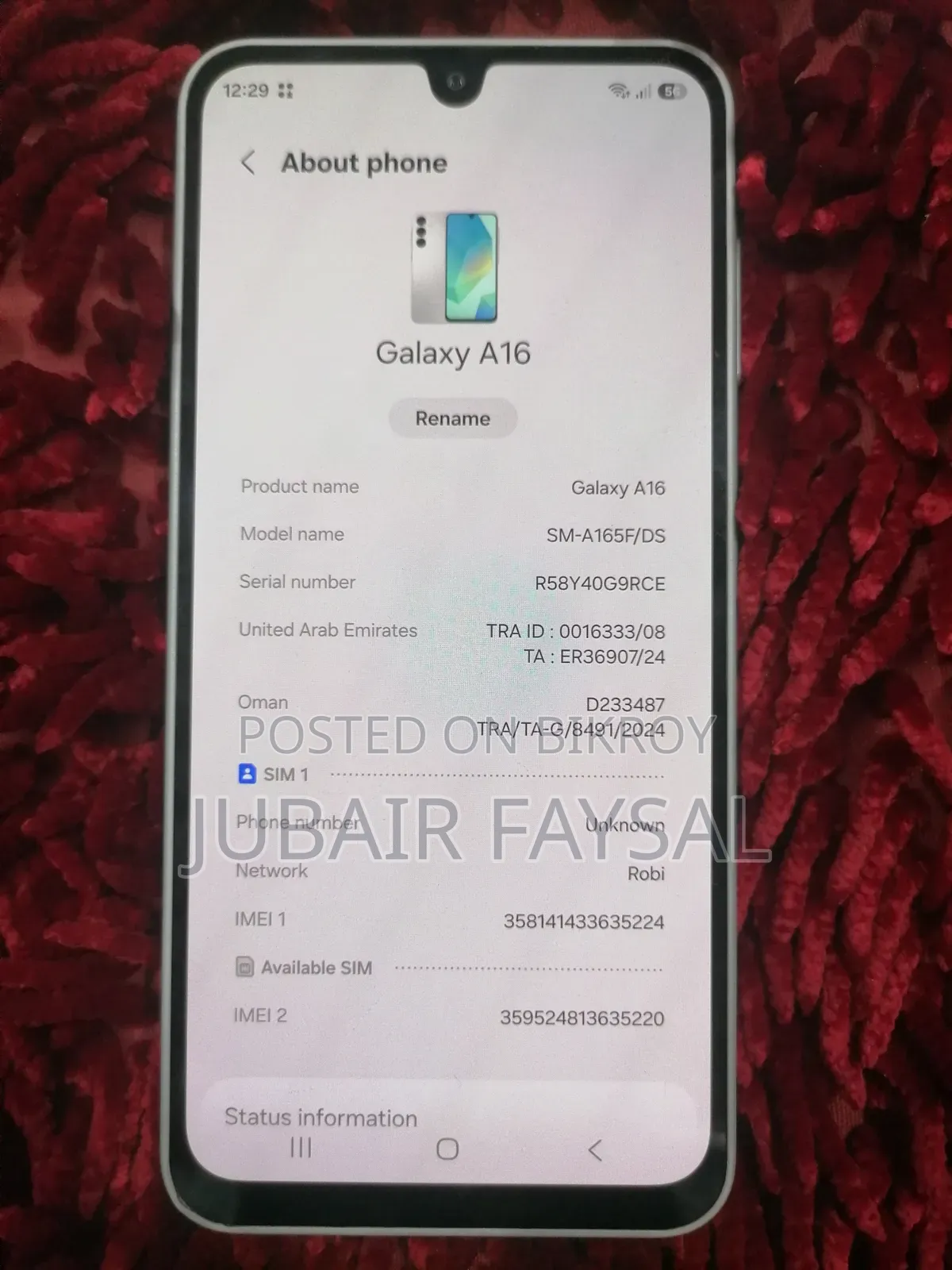 New Samsung Galaxy A16 5G 128 GB White