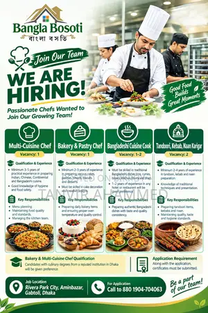 Chef- Bakery & Pastry/ Bangladeshi Foods/Kabab, Tandoori, Nan