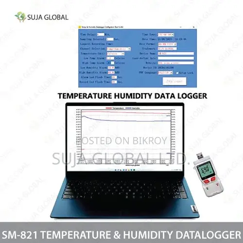 SM-821 Portable Temperature Humidity Data Logger With USB Interface