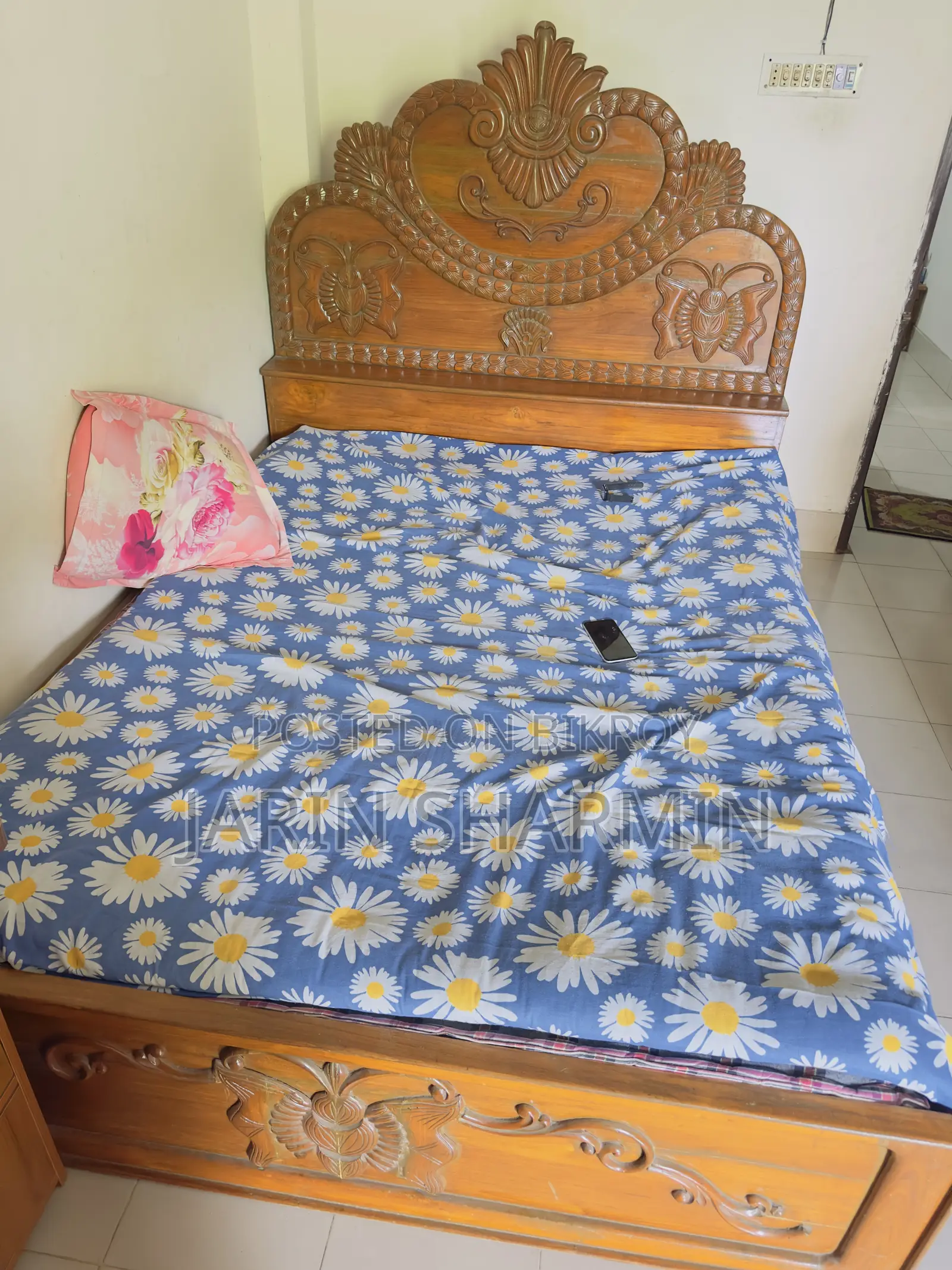 Teak Wood Bed (Segun Kather Khat)