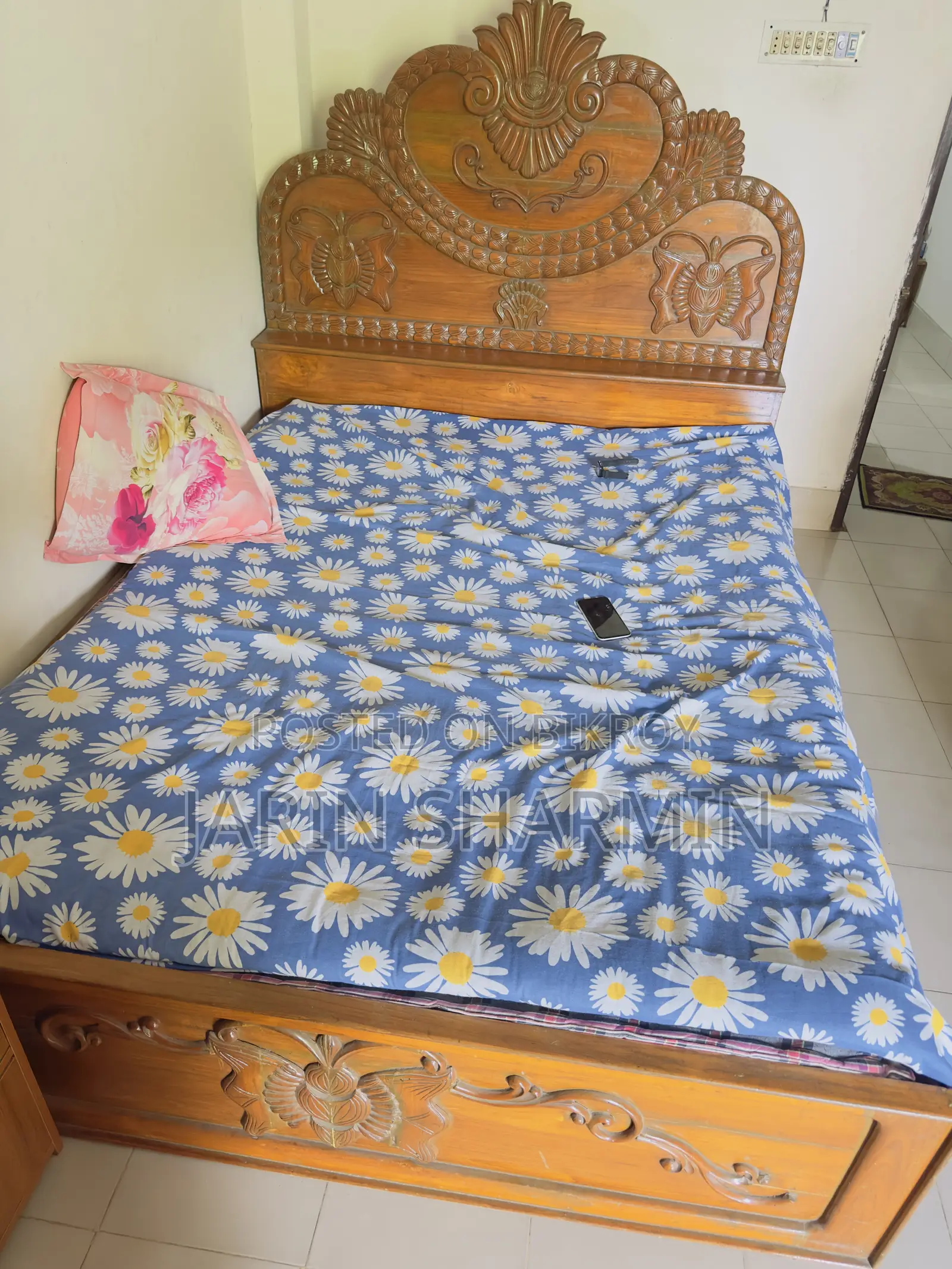 Teak Wood Bed (Segun Kather Khat)