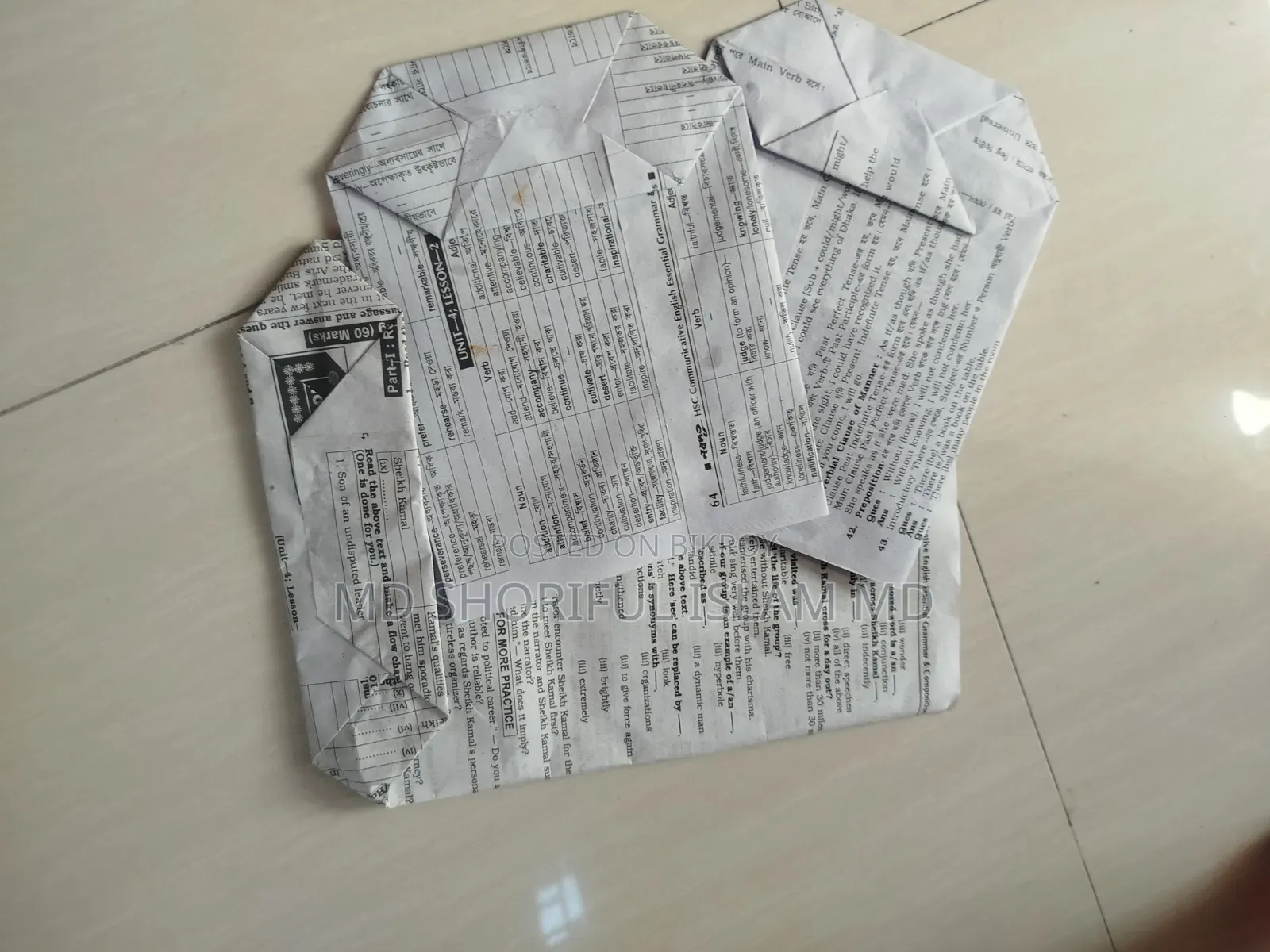 Newspaper Paper Thonga - Eco Friendly Paper Bag - 100 PCS 200 BDT