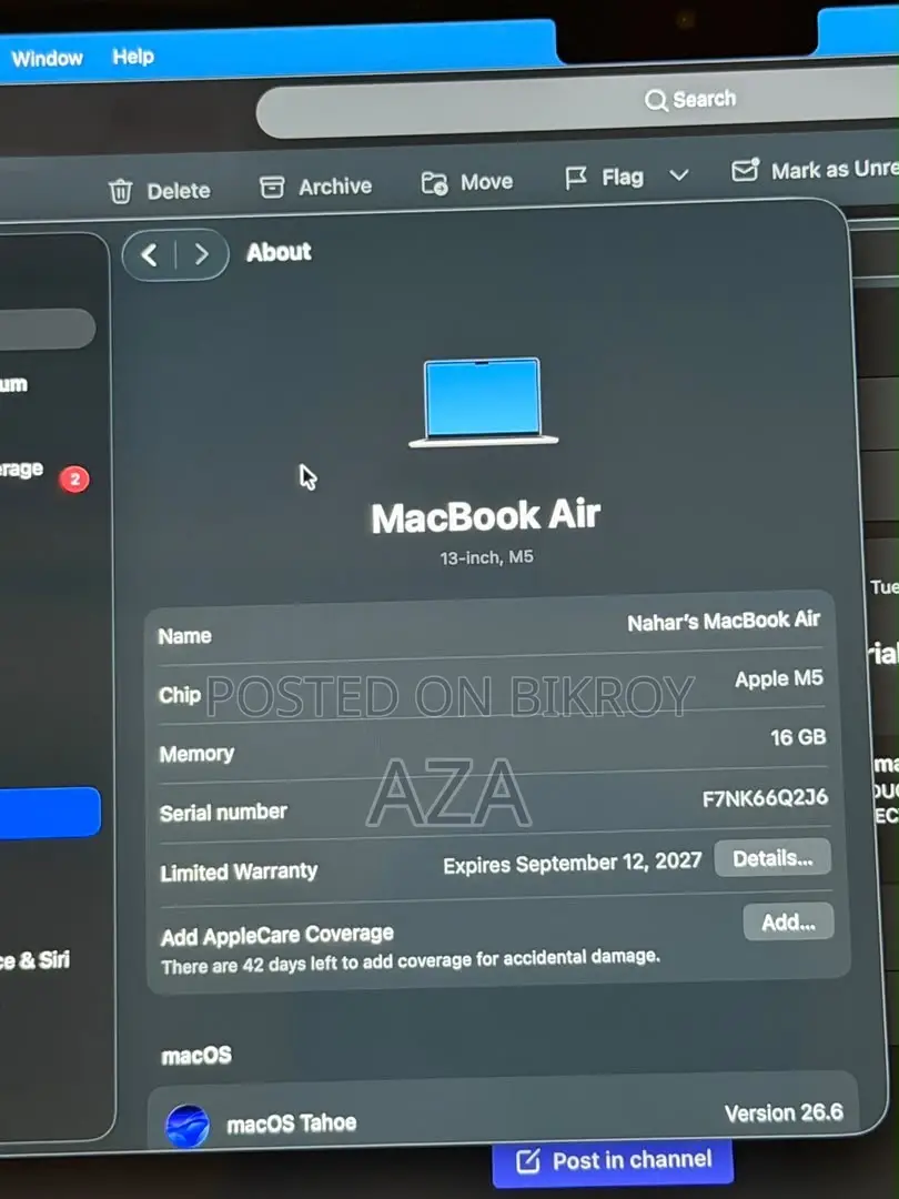 Laptop Apple MacBook Air 2026 M5 16GB Apple M5 HDD+SSD 16 GB