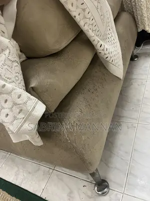 Beige Leather Couches Set