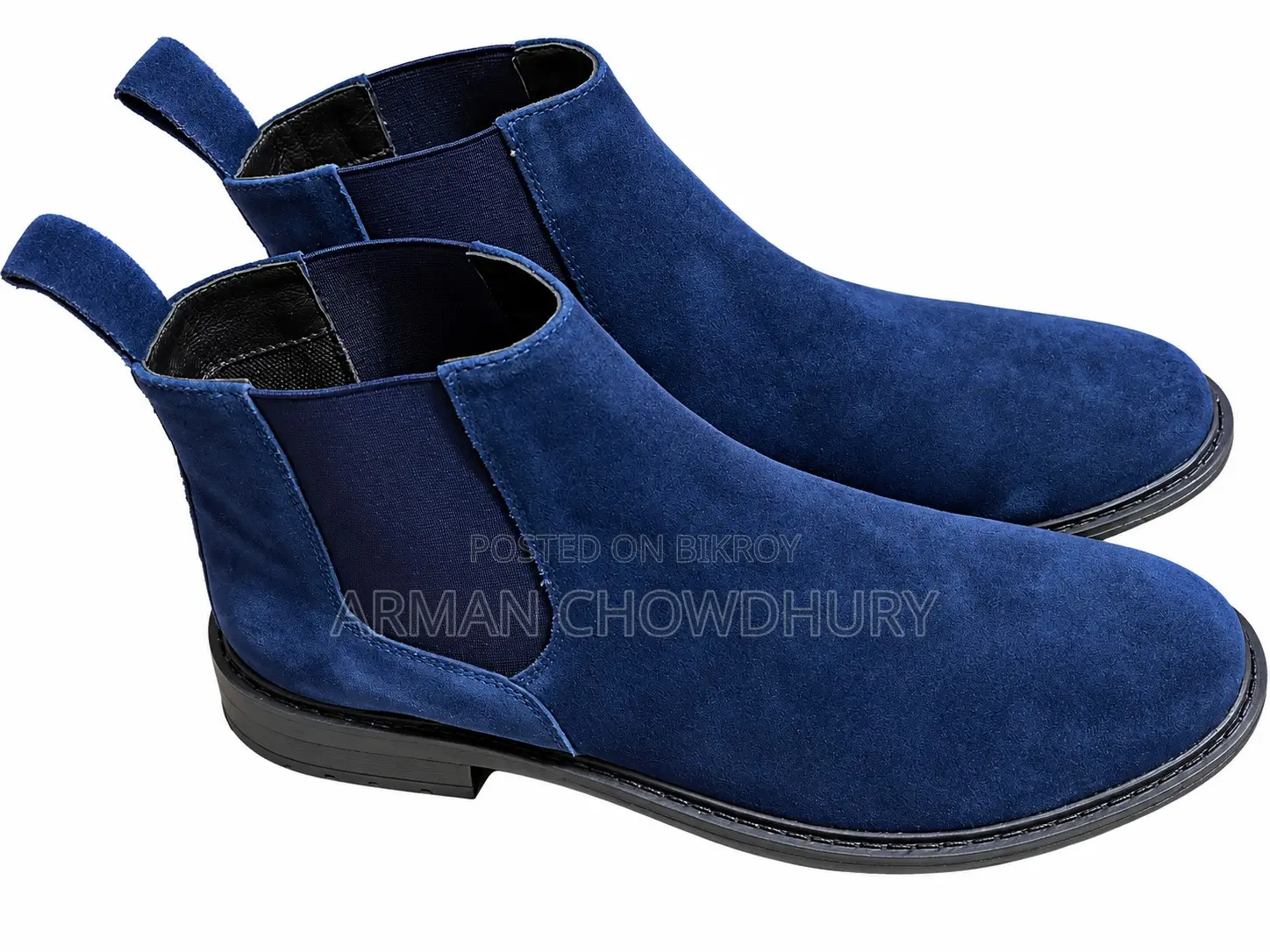 Premium Navy Blue Suede Chelsea Boots | Brand New | Men's Boots