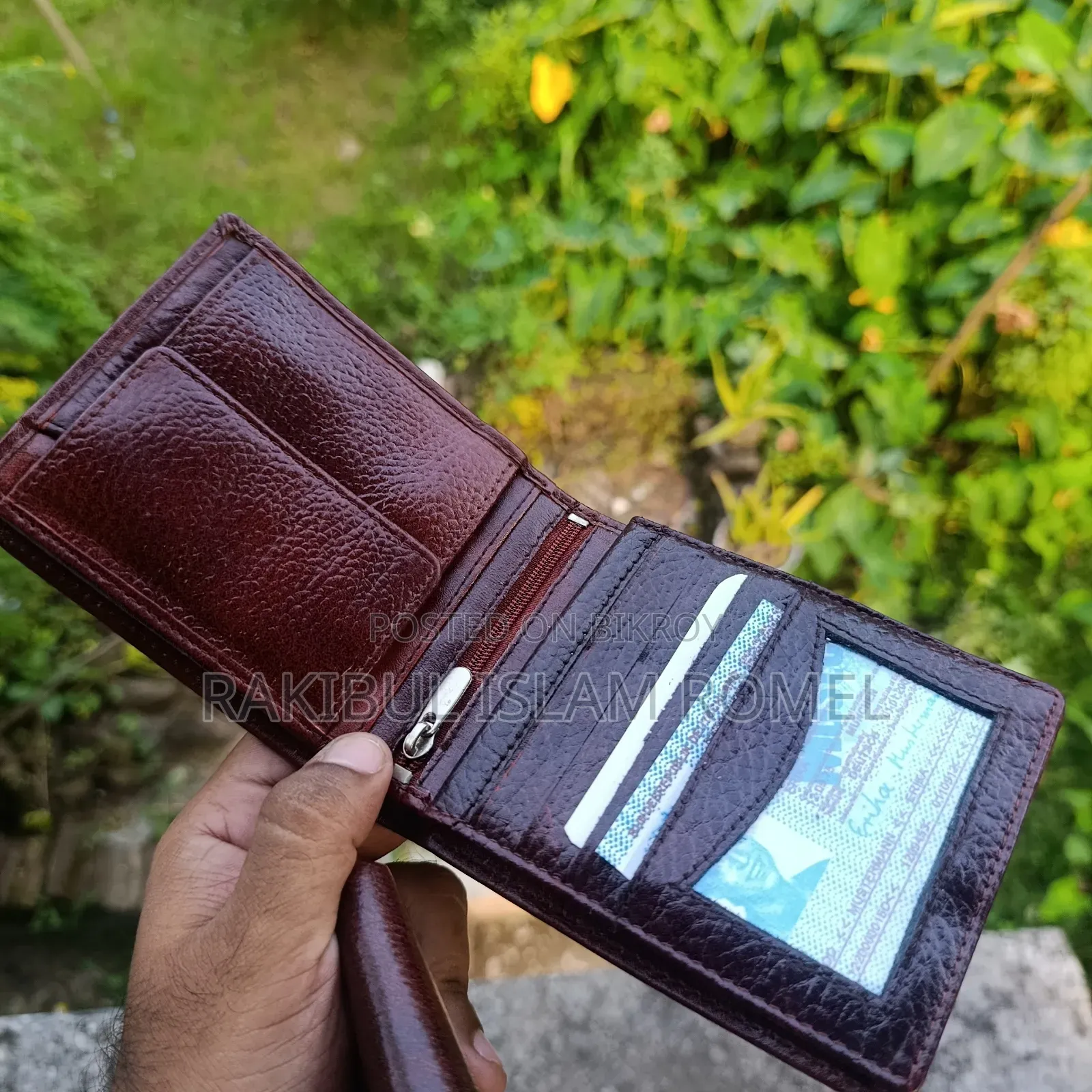 100% Leather Money Bag
