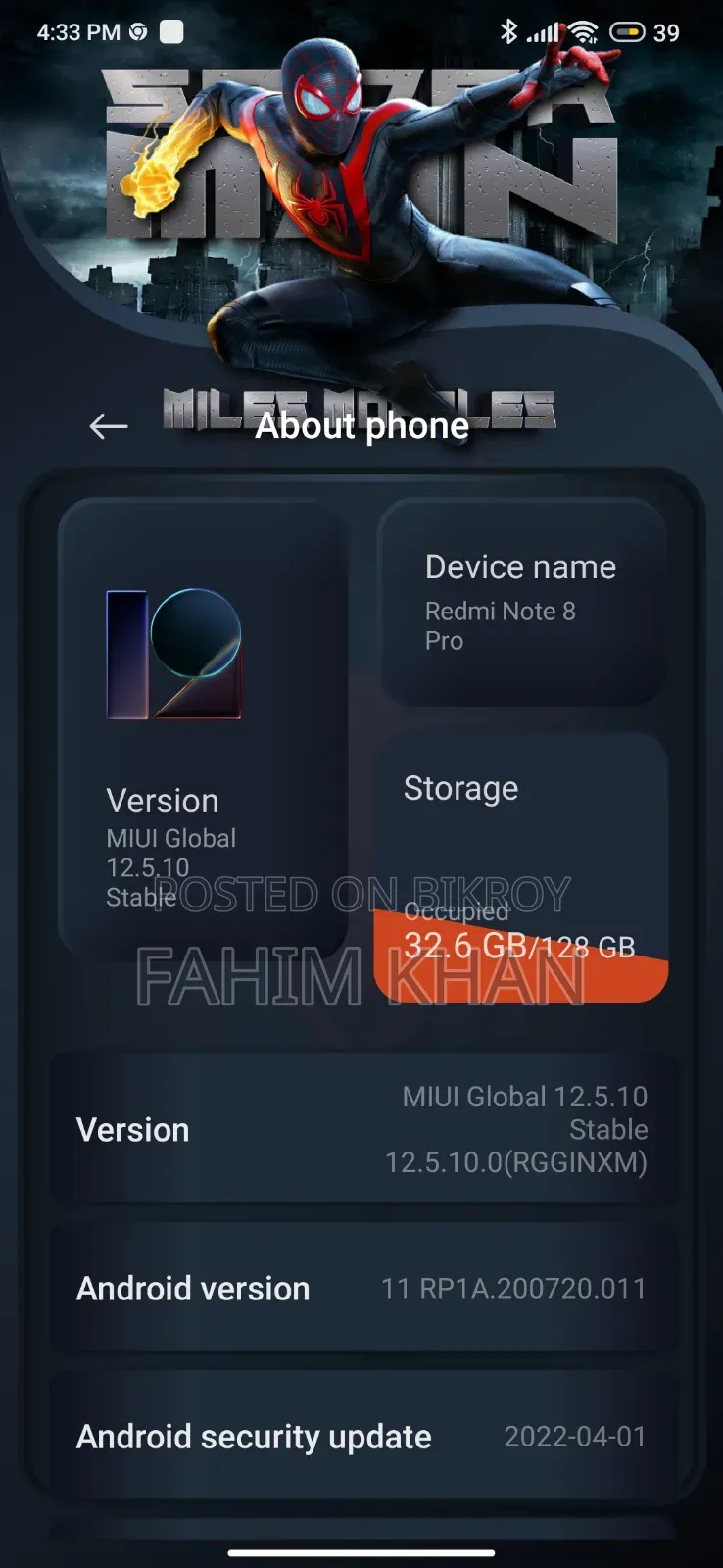 Xiaomi Redmi Note 8 Pro 128 GB Gray