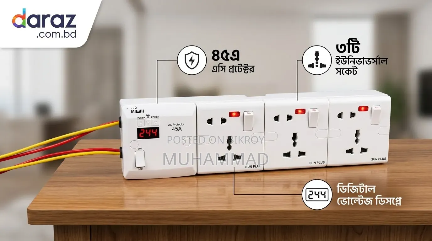 হাই-পাওয়ার ভোল্টেজ প্রটেক্টর প্রিমিয়াম মাল্টি-প্লাগ