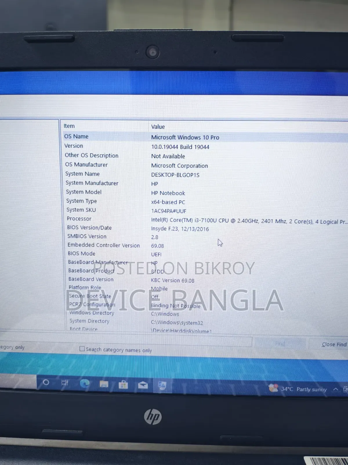 Laptop HP 4GB Intel Core i3 SSD 128GB