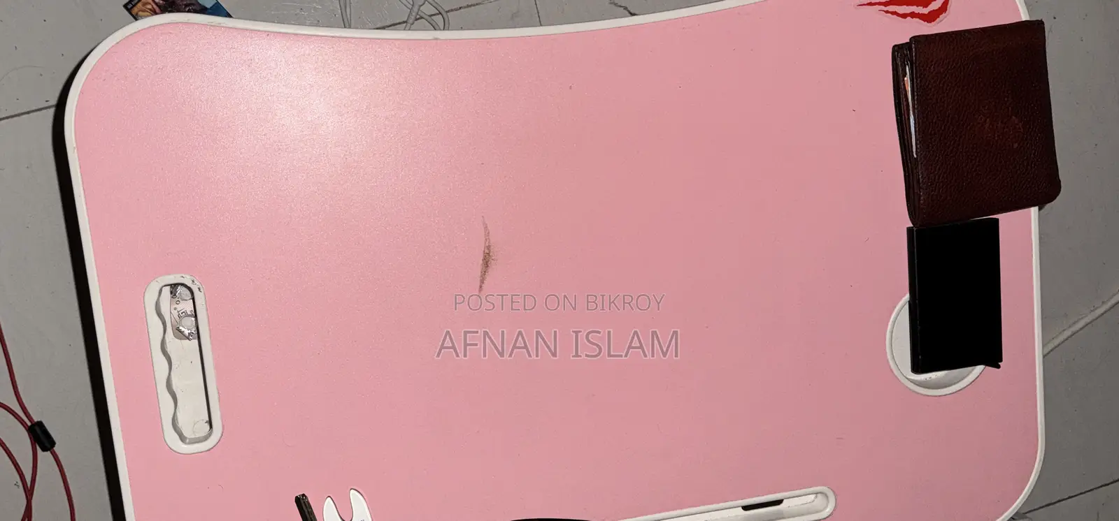 Wooden Foldable Laptop Table - Pink