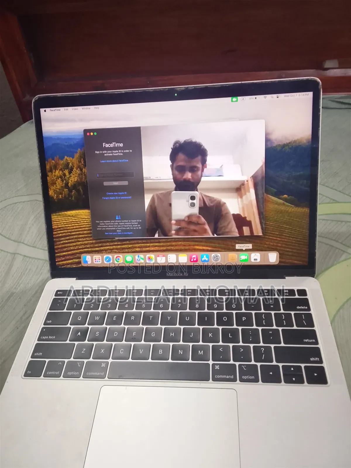 ল্যাপটপ অ্যাপল ম্যাকবুক এয়ার ২০১৮ ৮জিবি ইন্টেল কোর আই৫ এসএসডি ২৫৬জিবি