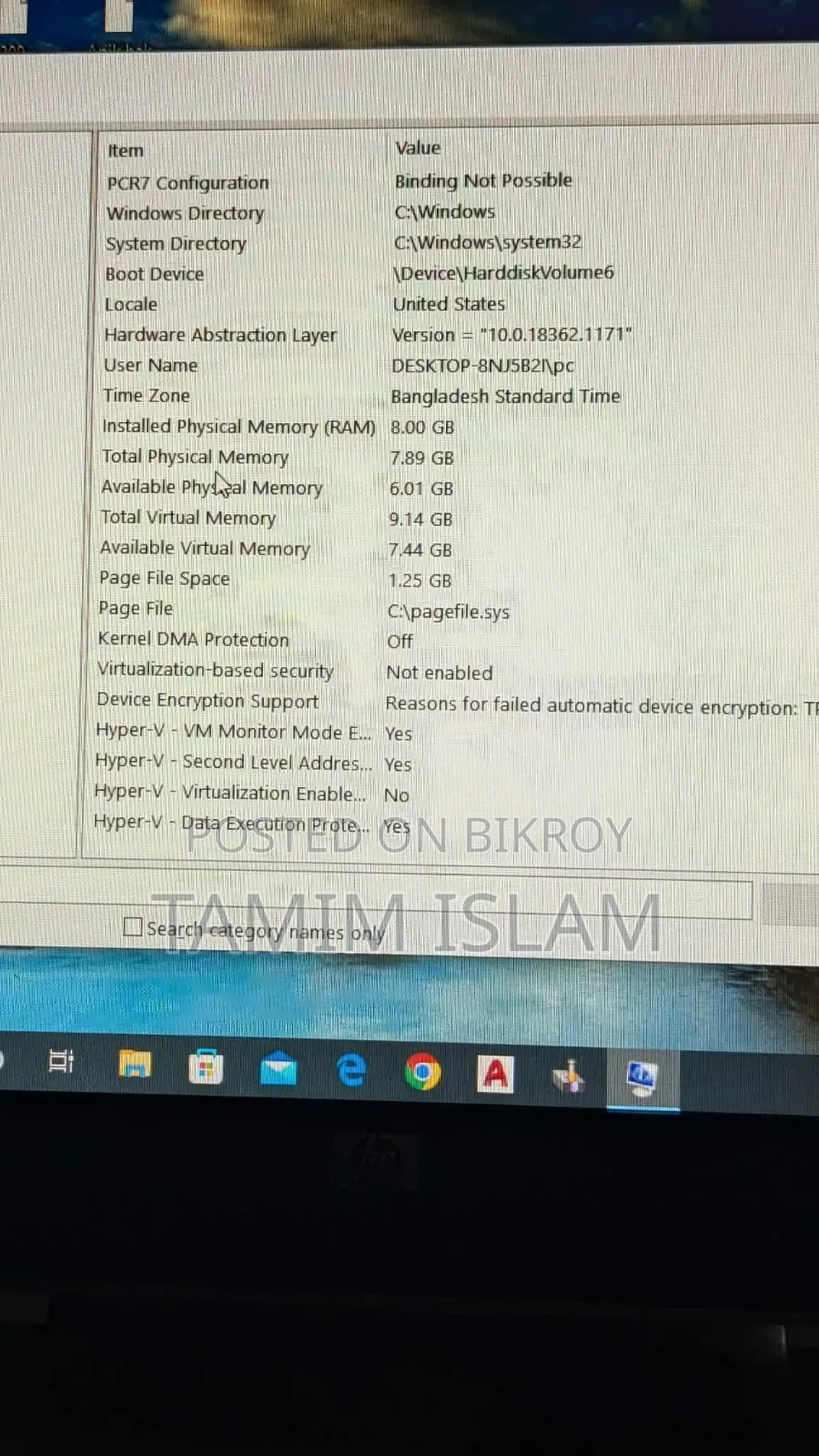Desktop Computer Samsung 8GB Intel Core 3 HDD+SSD 512GB