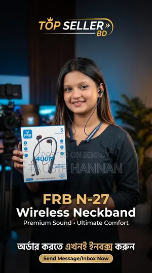 FRB N-27 Wireless Neckband — Premium Sound, Ultimate Comfort!