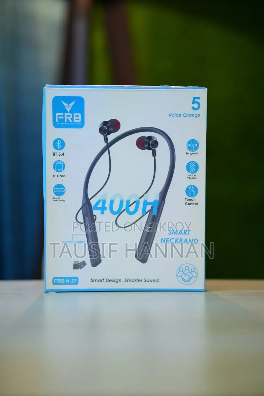 FRB N-27 Wireless Neckband — Premium Sound, Ultimate Comfort!