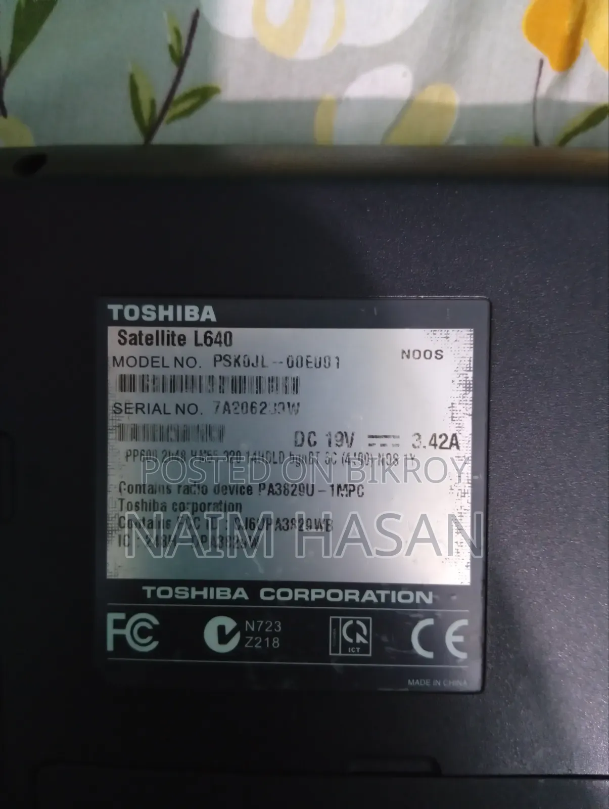 Laptop Toshiba Satellite L600 4GB Intel Pentium SSD 128GB