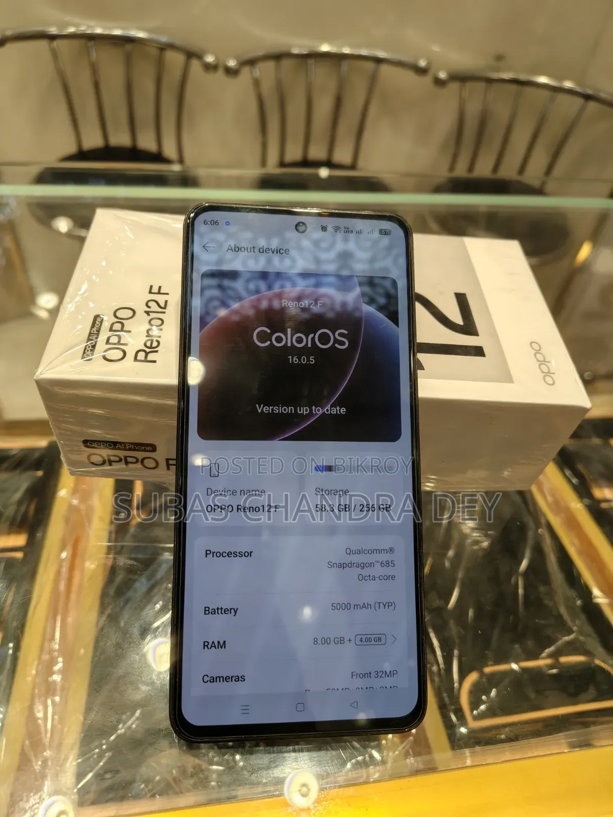 অপ্পো রেনো১২ এফ ২৫৬ জিবি কালো