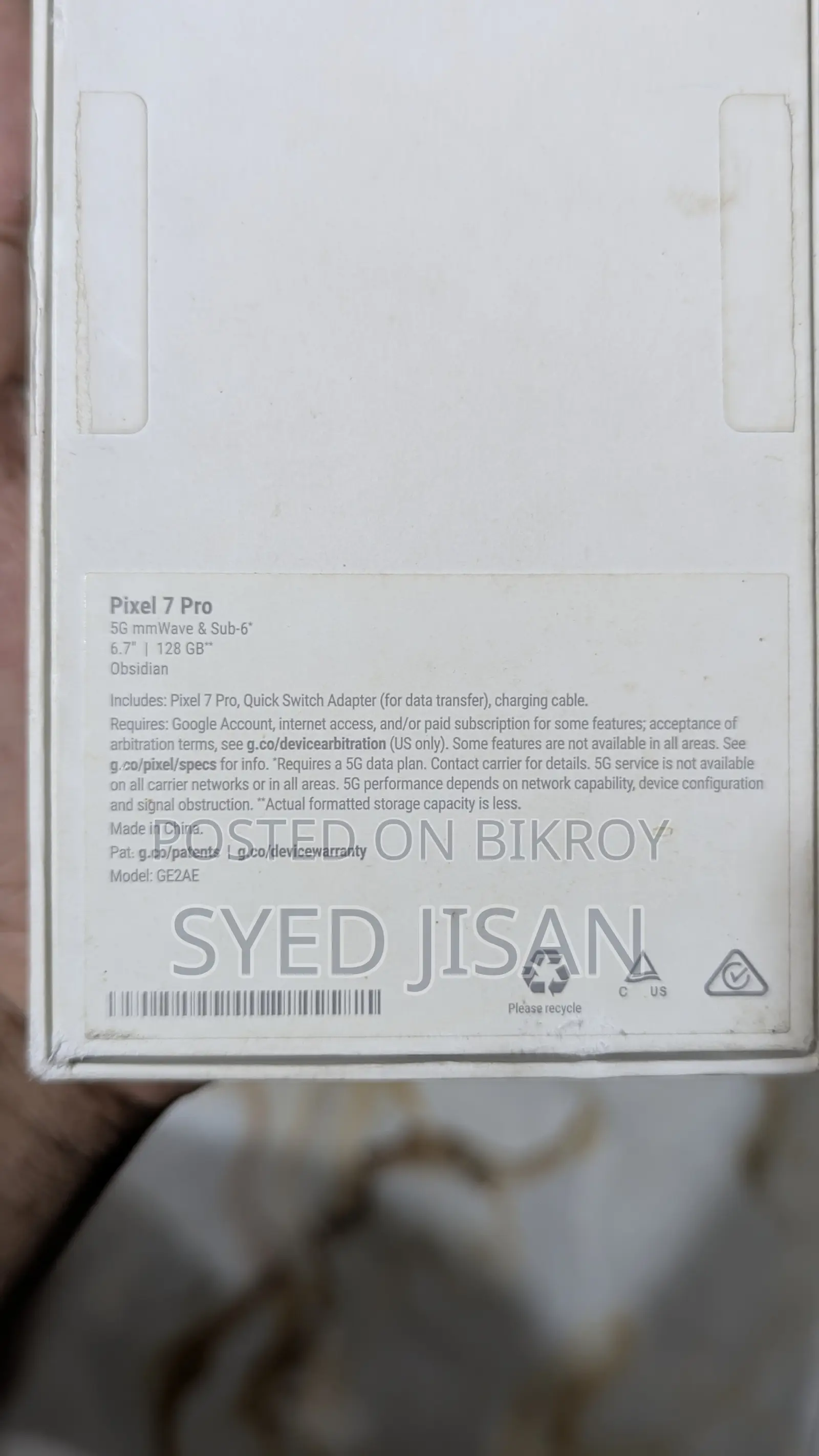 Google Pixel 7 Pro 128 GB Black