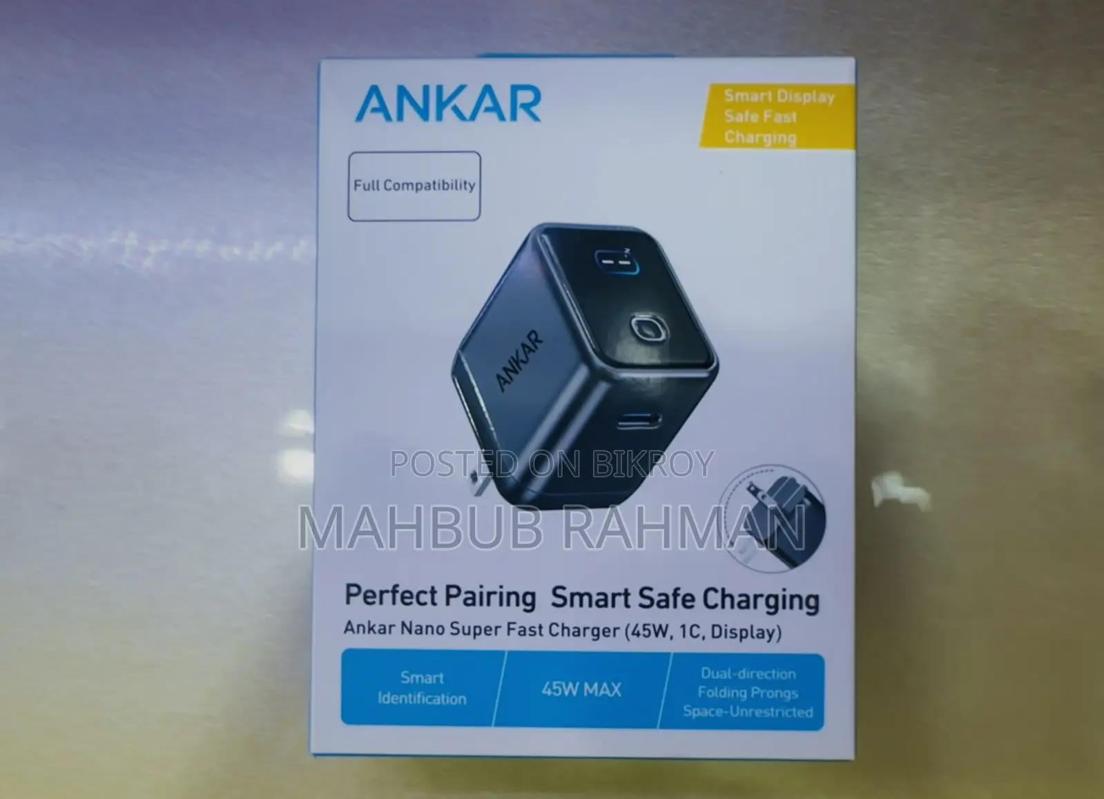 Anker Nano Super Fast Charger (45W, 1C, Display)