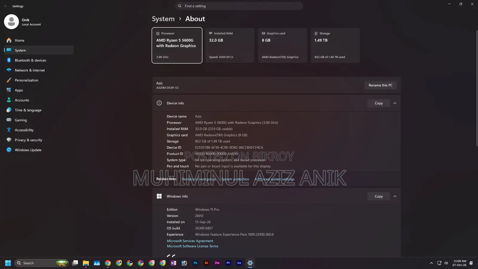Desktop Computer 32GB AMD Ryzen 5 HDD+SSD 2TB