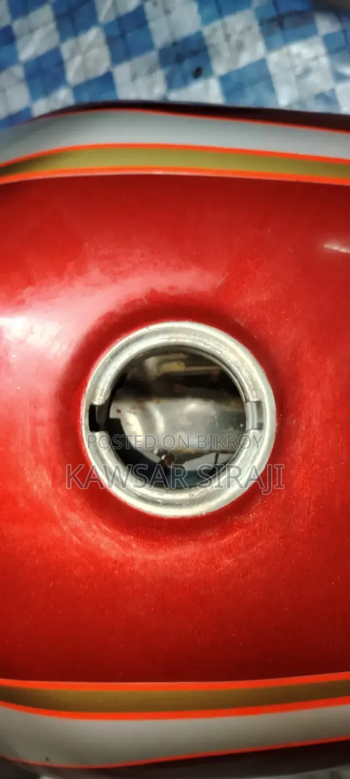 A red colored Freedom bike fuel tank for sale