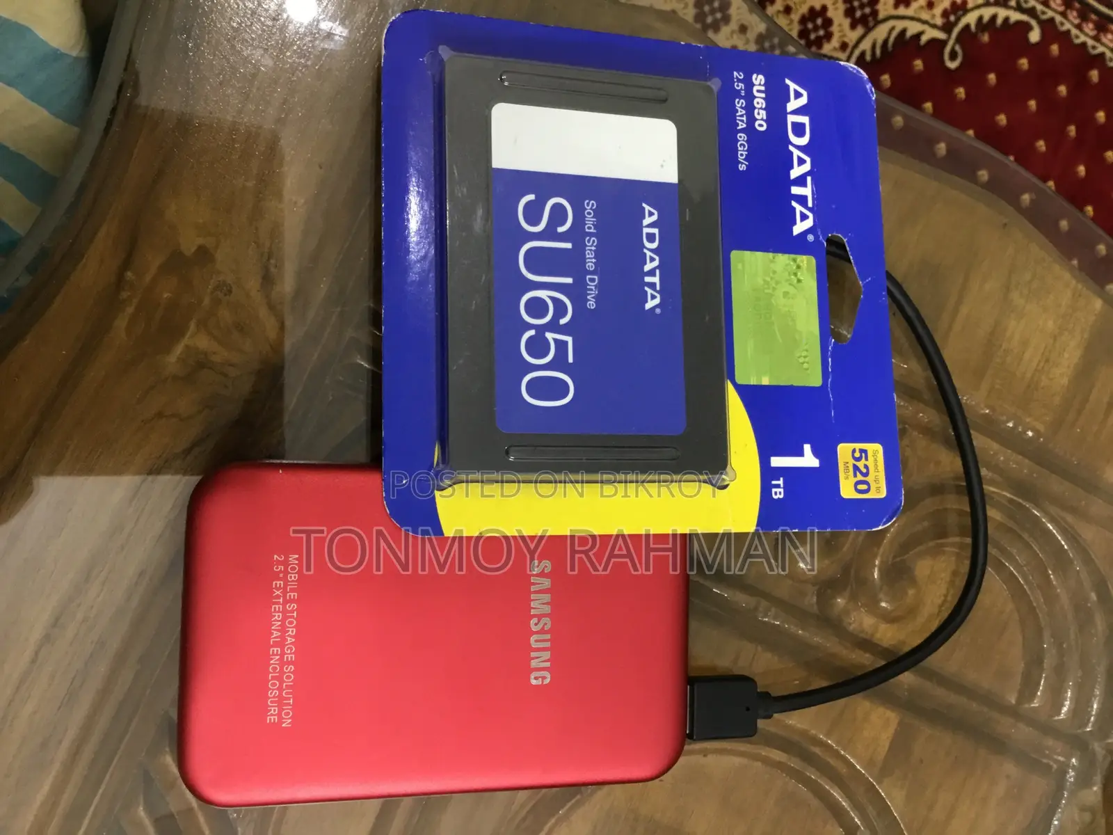 1TB ADATA SU 650 2.5” SATA SSD 6Gb/S Original PDT & Samsung Enclosure