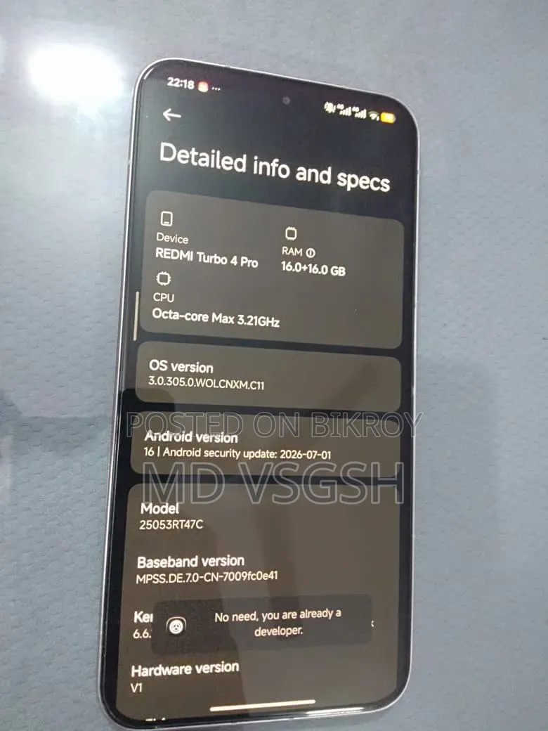 Xiaomi Redmi Turbo 4 Pro 256 GB White